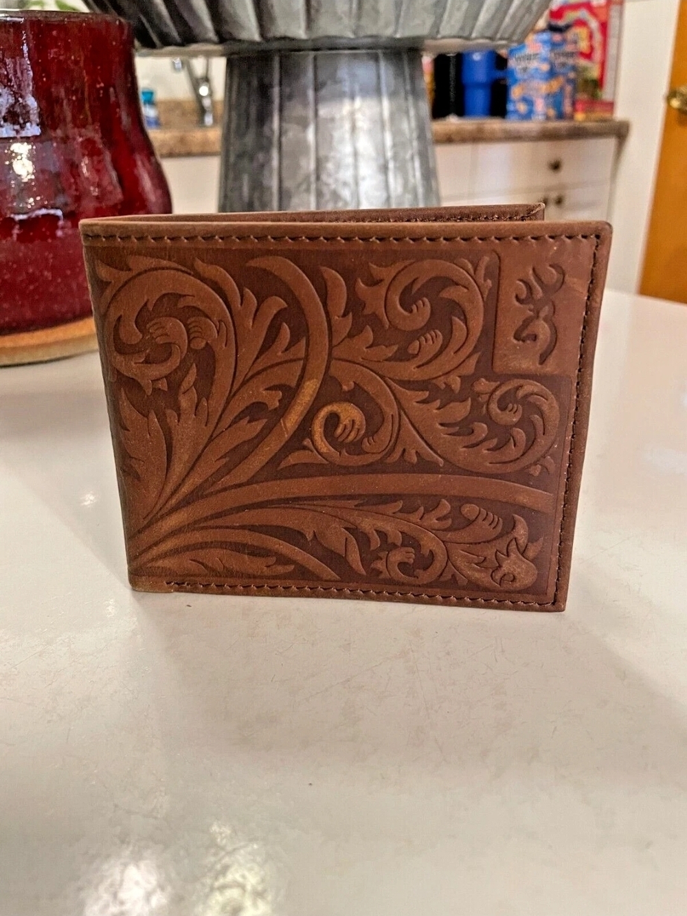 𝗦𝗢𝗟𝗗 Browning Tooled Leather Men's Wallet 100% Top Grain Leather India
